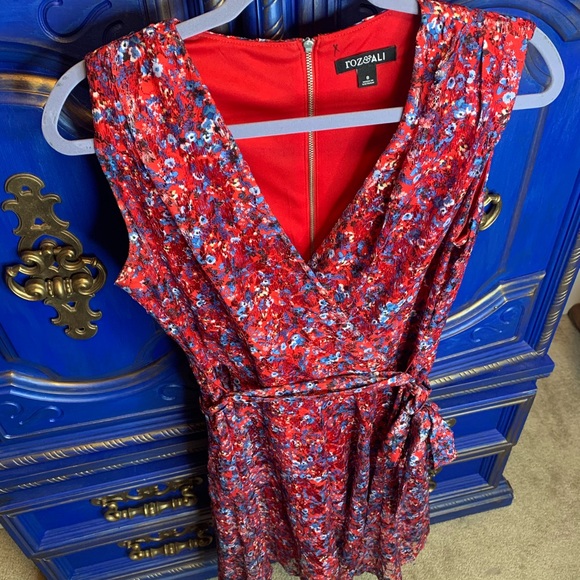 Roz & Ali Size 8 Dress Lace Floral Print Tie Belt - Picture 3 of 4